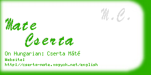 mate cserta business card